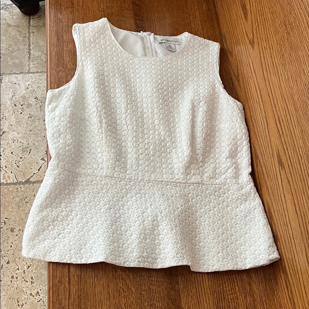 Liz Claiborne Ivory Textured Blouse